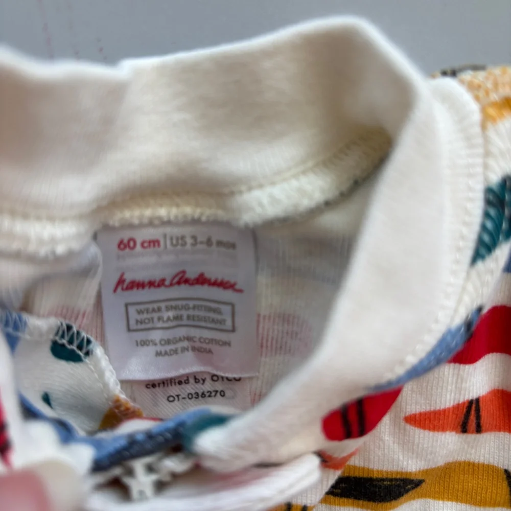 Hanna‎ Andersson Baby Zip Sleeper Colorful Crayon Print Pajamas Size 3-6M Pjs